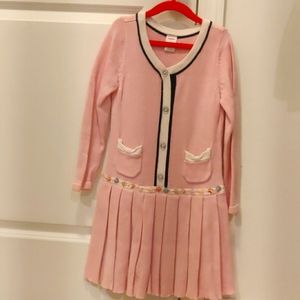 Gymboree Pale pink, pleaded skirt long sleeves 100% cotton dress sz 6